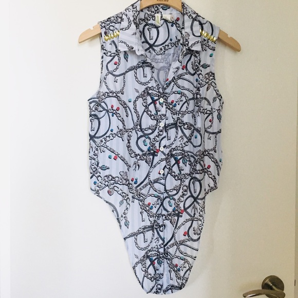 🤑FREE w/ purchase! H&M Conscious Chain Print Tank - Picture 5 of 16